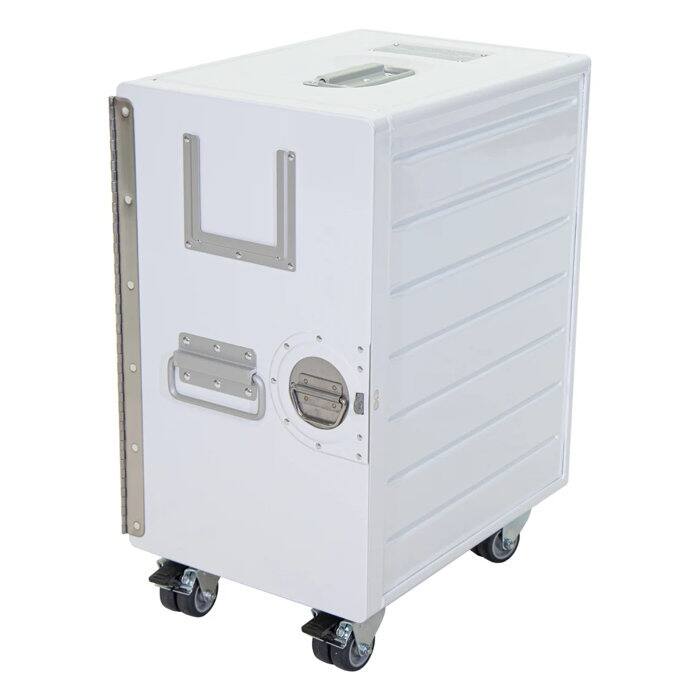 Industrail Aluminum Locker End Table with Storage - White