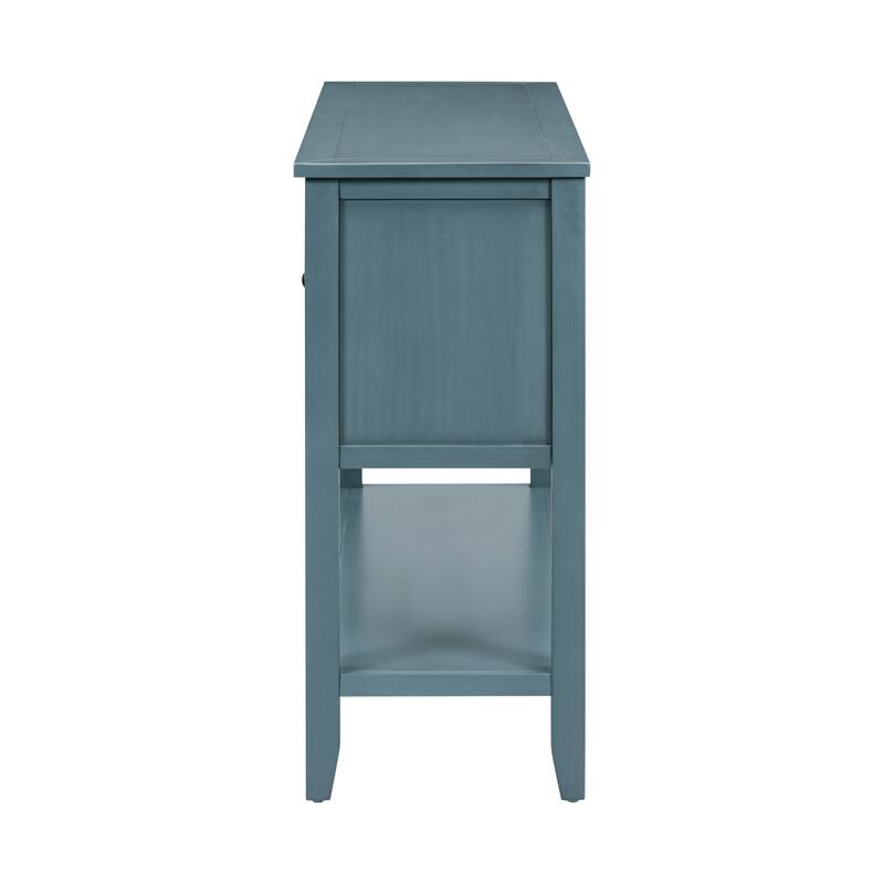 Cambridge Series Ample Storage Vintage Console Table with Four Small Drawers and Bottom Shelf for Living Rooms