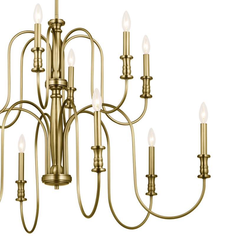 Kichler Lighting Karthe 42 inch 12-Light Chandelier Natural Brass
