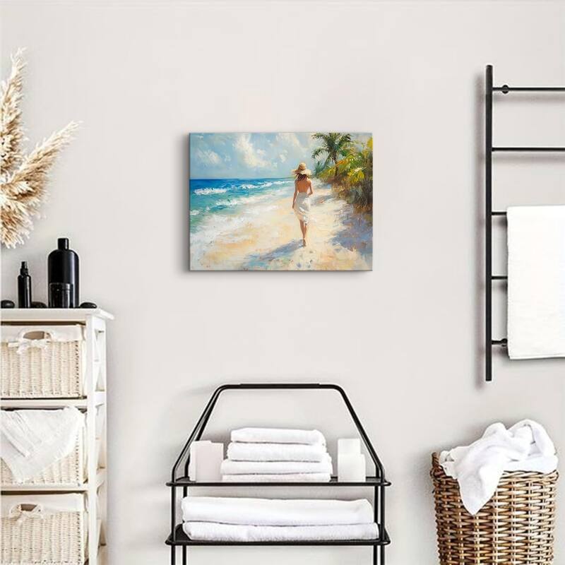 Boho Abstract Beach Wall Art Coastal Girls