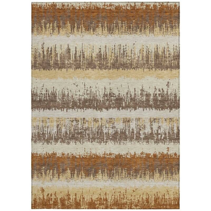 HomeRoots Striped Transitional Rectangle Outdoor Rug