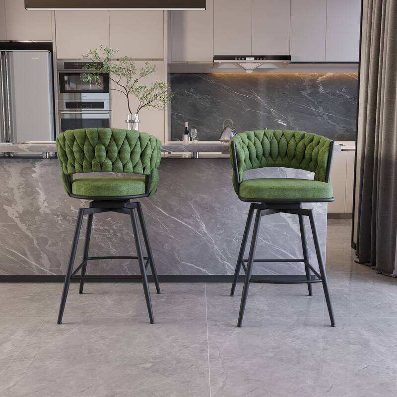 360 Swivel Upholstered Bar Chair Set of 2