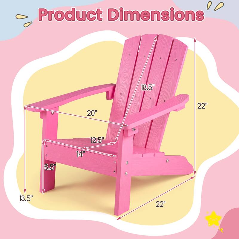 Gymax 4PCS Kid's Adirondack Chair All-Weather HDPE Toddler Lawn Chair