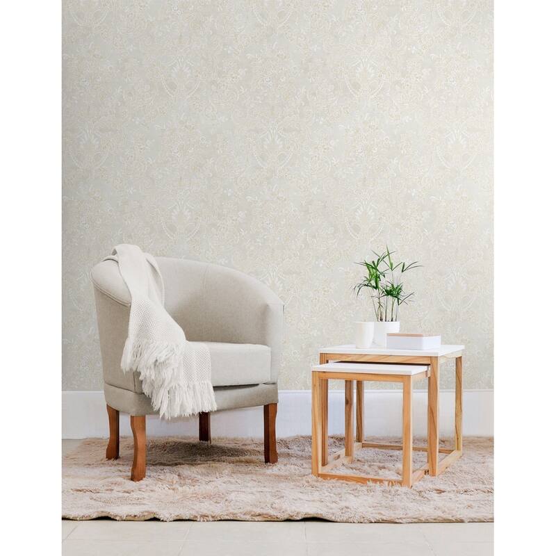 Seabrook Designs Vivienne Damask Unpasted Wallpaper