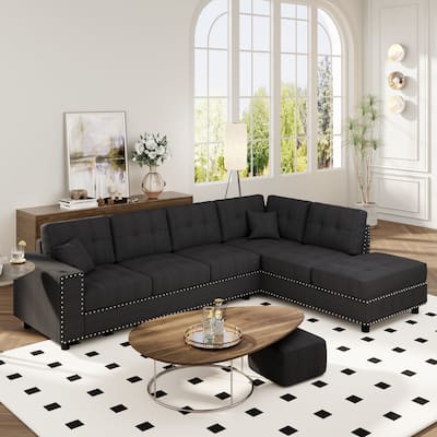 L-Shaped Modular Sectional Sofa with Removable Cushions