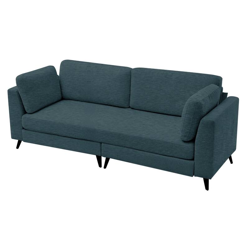 Modern Chenille 2 Seater Sofa Chouch with Bolster Pillows