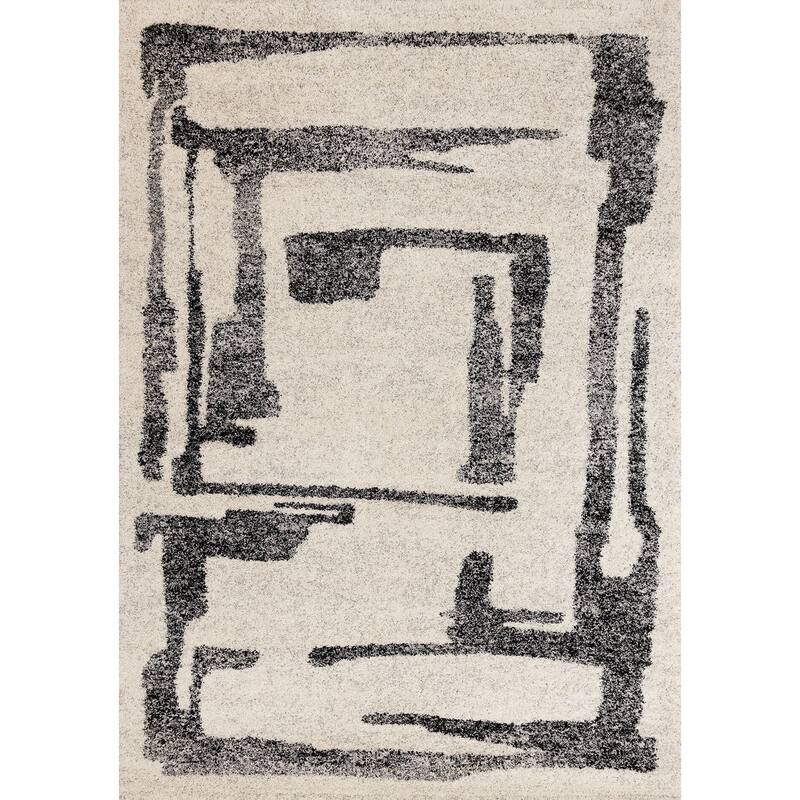 HomeRoots Abstract Modern Rectangle Area Rug