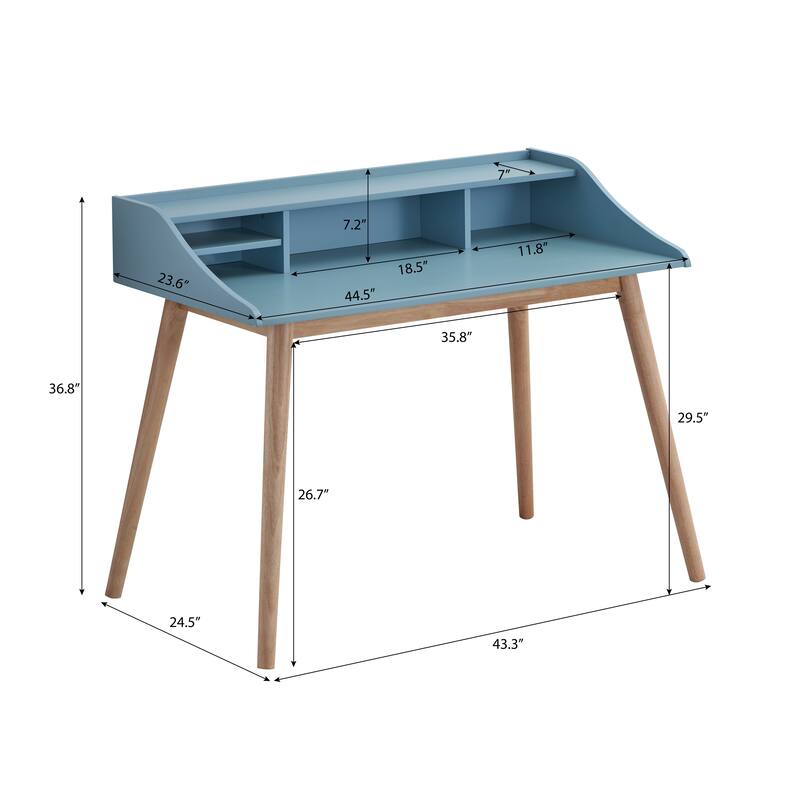 Mid-Century Wood Office Desk Reading Writing Study Table