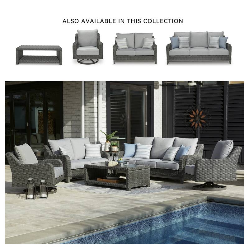 Signature Design by Ashley Elite Park Outdoor Loveseat - 57"W x 36"D x 33"H
