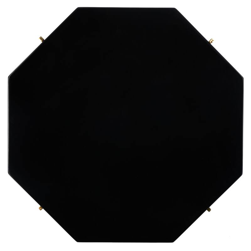 SAFAVIEH Couture Michele Black Lacquer Stainless Steel End Table - 20Wx20Dx22H
