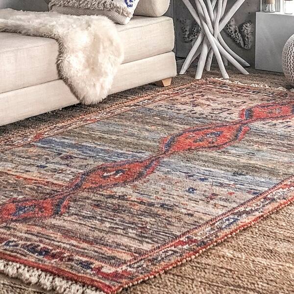 nuLOOM Tribal Bordered Jute Blend Euna Area Rug