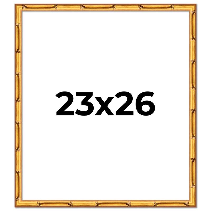 23x26 Frame Gold Bamboo Picture Frame Modern Photo Frame Includes UV Acrylic Shatter Guard Front Acid Free Foam Backing Board