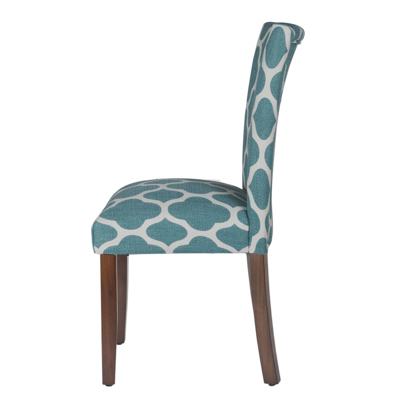 HomePop Classic Parsons Dining Chair - Geo Brights Teal (Set of 2)