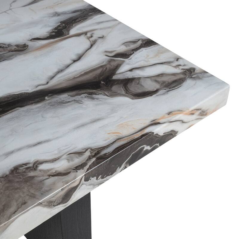 Best Master Furniture Laufel Charcoal Lava Rectangular Dining Table - Black/Charcoal Lava