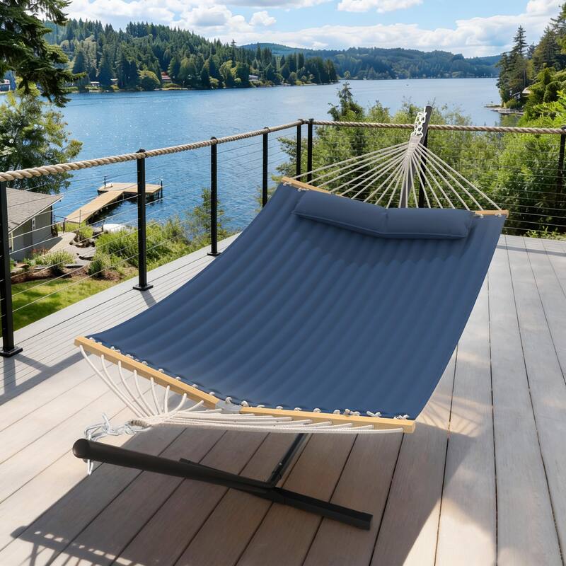 EROMMY Modern Portable Hammock, Hand-Woven Ropes, Anti-Tipping Design for Backyards, Beaches & Campsites