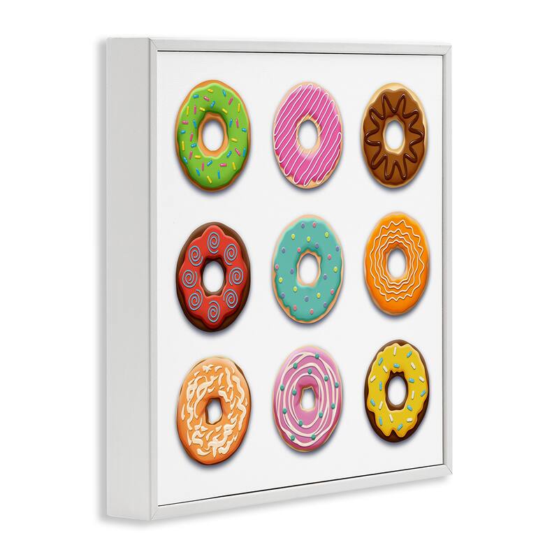 Stupell Delicious Various Donuts Framed Giclee Art Design By Marcus Prime