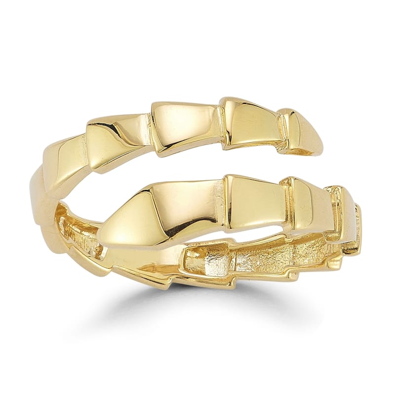 Soleil 14K Gold Serpent Scale Bypass Ring, Made in Italy