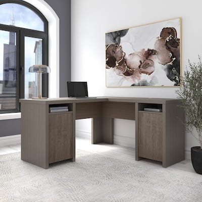 Bristol L-shaped Computer Desk with Storage Cabinets by Bush Furniture