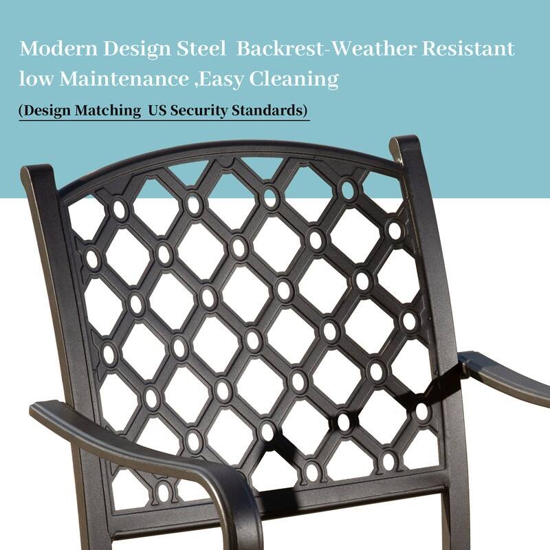Domi 4-Piece Patio Conversation Set with Cushions, All-Weather Steel Frame Outdoor Furniture