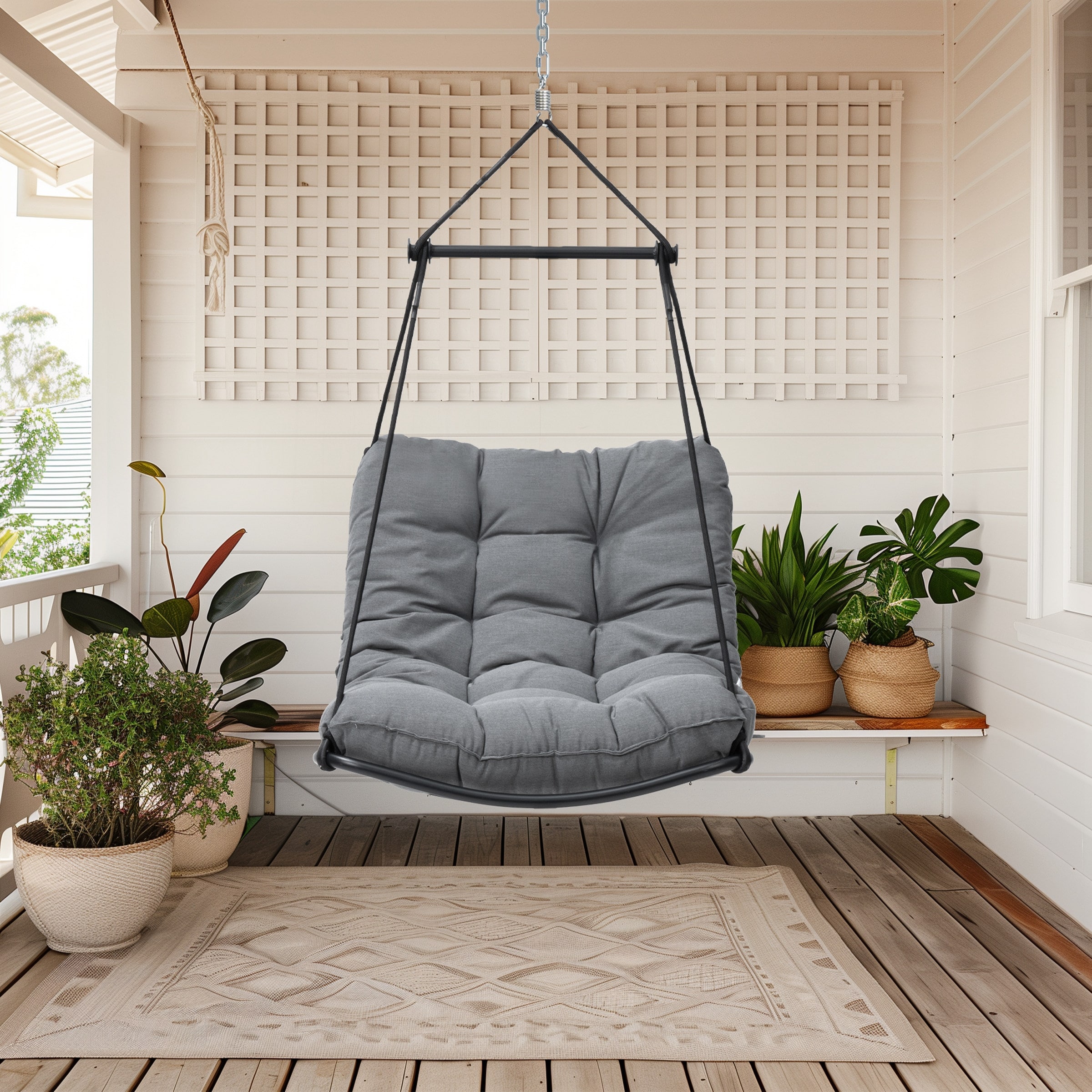 Pellebant Hammock Chair Swing Outdoor Hanging Chair with Cushion