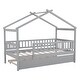 preview thumbnail 57 of 58, Wooden House Bed With Twin Size Trundle