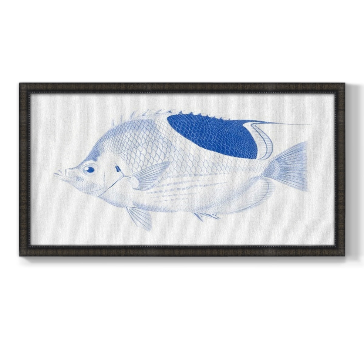 Blue & White Tropical Fish I Premium Framed Canvas- Ready to Hang