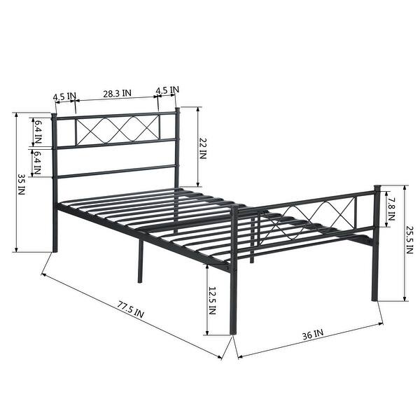 Twin/Full Size Easy Setup Premium Metal Bed Frame Platform Mattress
