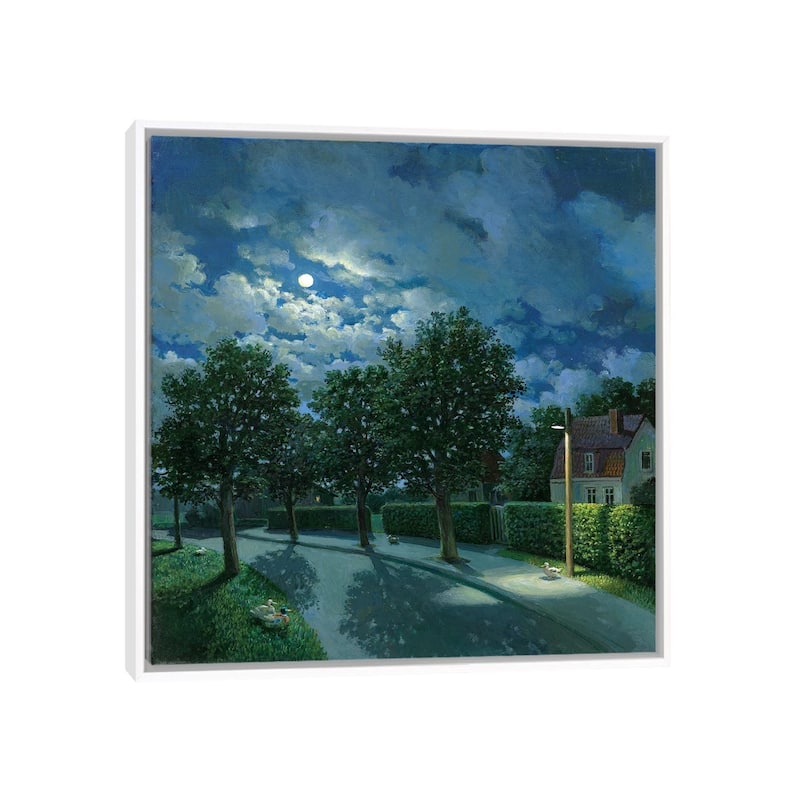 iCanvas "The Night Of The Ducks" by Michael Sowa Framed Canvas Print - White - 12x12