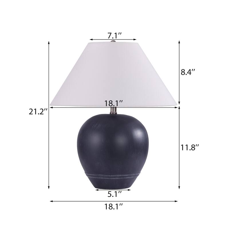 Ceramic Table Lamp with Linen Shade