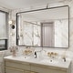 preview thumbnail 34 of 192, KIOTEE Modern Metal Frame Wall Mounted Bathroom Vanity Mirror with 5-year warranty 55x36 - Black