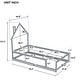 preview thumbnail 14 of 22, Twin Size Wooden Floor Bed with House-Style Headboard and Guardrails for Safe and Imaginative Sleep