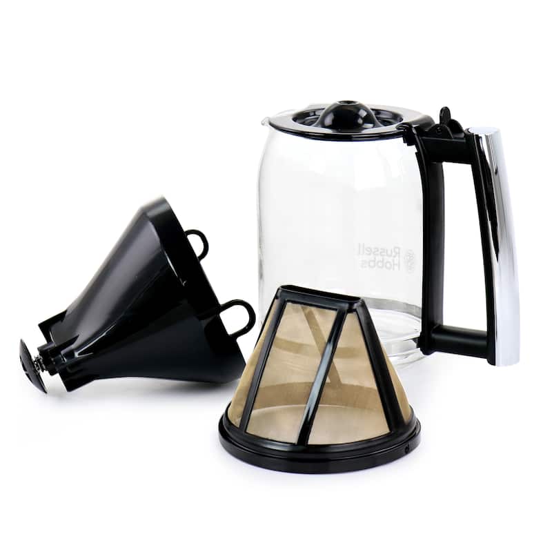 Modern Sleek Chrome Glass Coffeemaker - 8 Cup Brewing Capacity