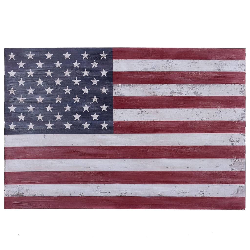 American Flag - Painted Wood Wall Panel