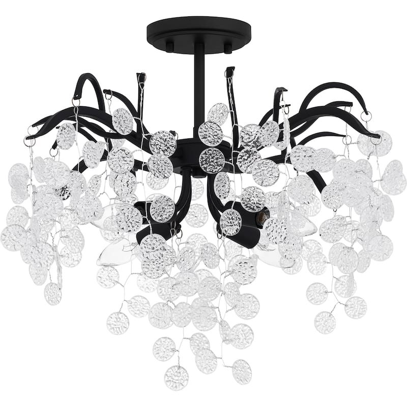 Maple 4-Light Earth Black Semi-Flush Mount
