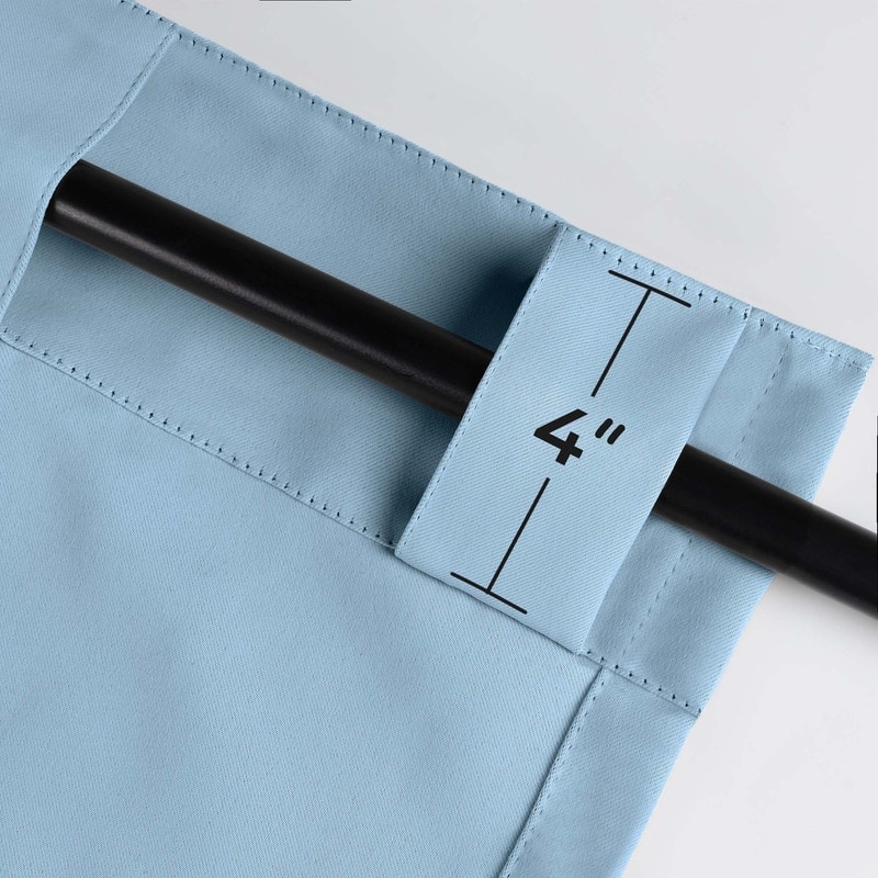 Superior Solid Machine Washable Room Darkening Blackout Curtains with Back Tabs, Set of 2