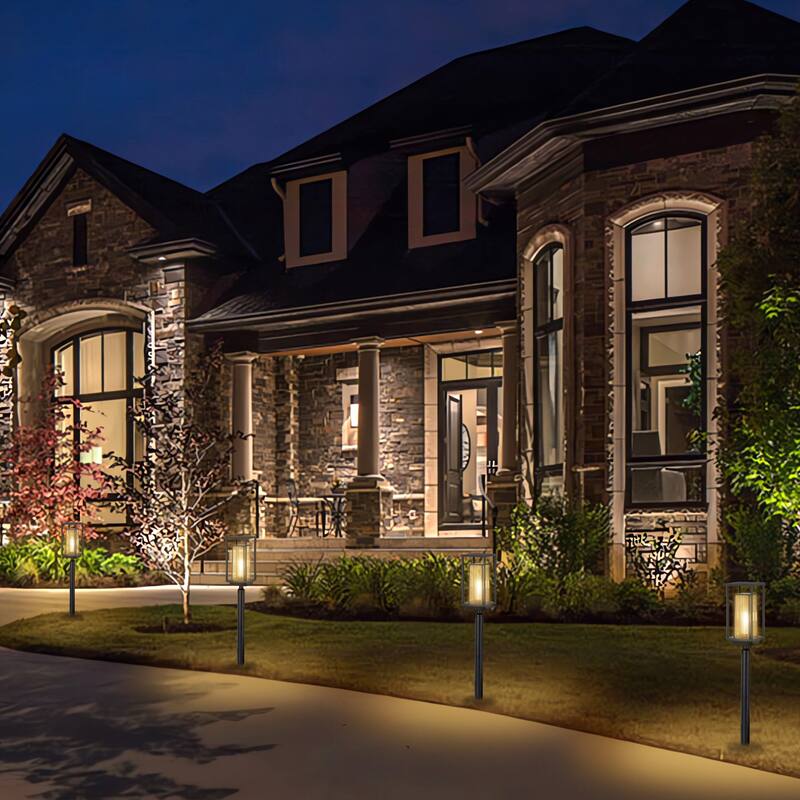 C Cattleya Black Solar LED Outdoor Path Lights