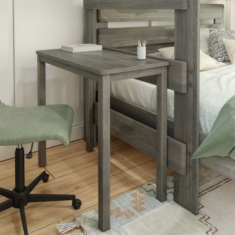 Max and Lily Farmhouse Twin over Queen L Shaped Bunk Bed with Desk