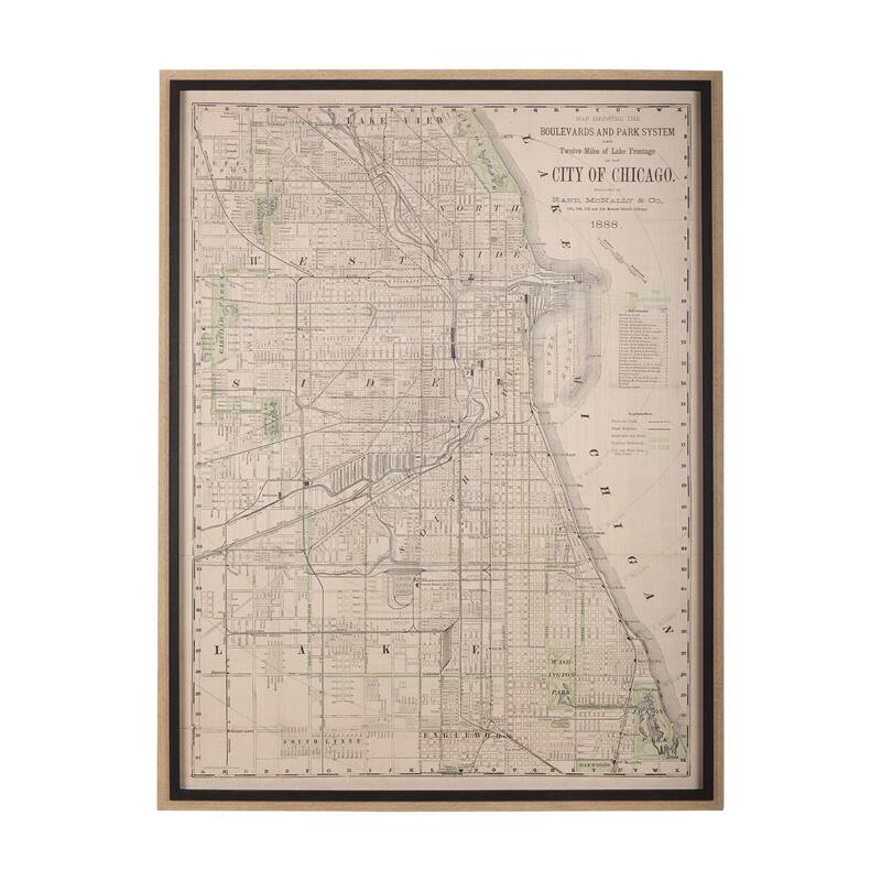 City of Chicago Map Framed Art Print