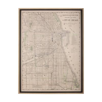 City of Chicago Map Framed Art Print