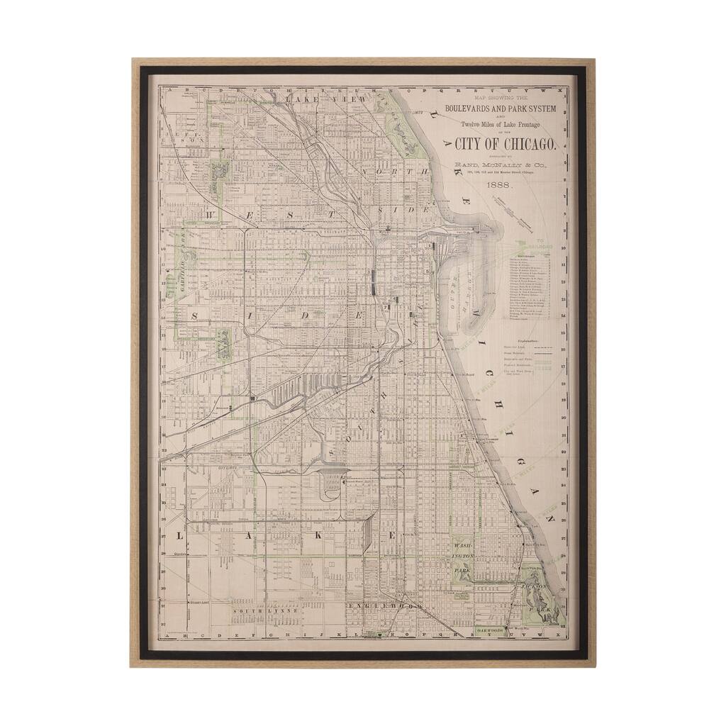 City of Chicago Map Framed Art Print