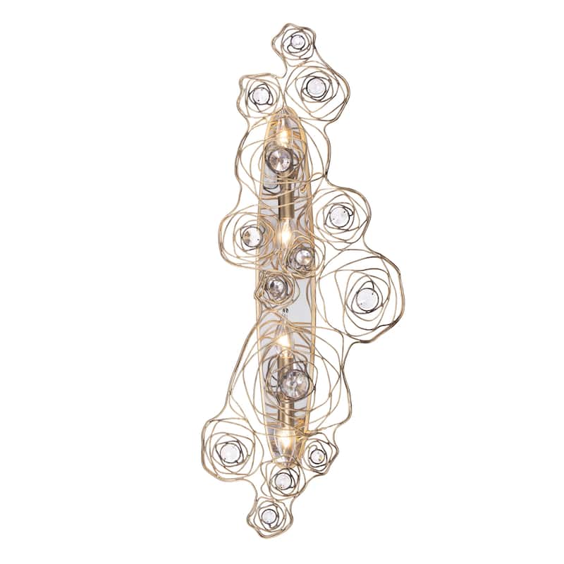 Varaluz Ethereal Rose Wall Sconce - Havana Gold Ombre/Polished Stainless Accents - 5.75"D x 13.5"W x 37"H