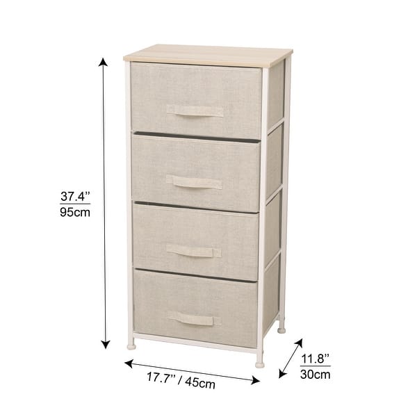 dimension image slide 2 of 3, LCM Home Fashions Multiple Shelf Drawer Foldable Storage Chest Night Stand