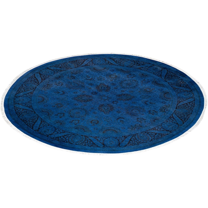Fine Vibrance, One-of-a-Kind Hand-Knotted Area Rug - Purple, 6' 1" x 6' 1" - 6' 1" x 6' 1"