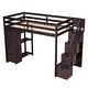 preview thumbnail 18 of 25, Twin Size Loft Bed with Storage Drawers, Staircase and Book Shelves - Solid Wood Slats Support