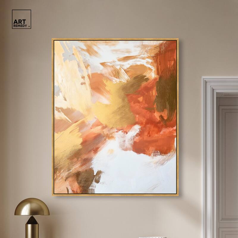 Golden Yellow Citrus Burst I Canvas by Art Remedy