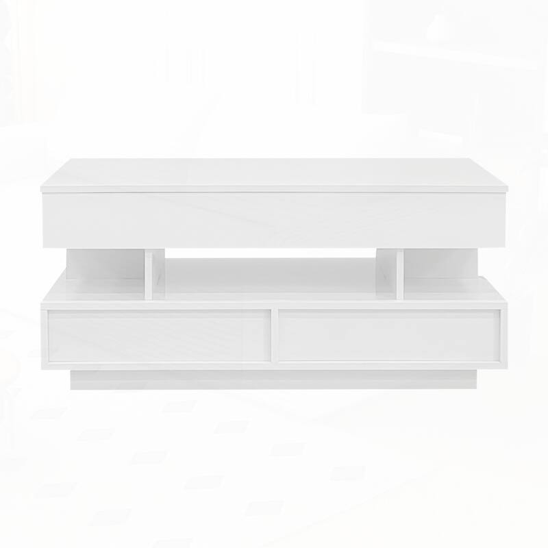 Lift-Top Coffee Table with High-Gloss Finish for Living Room