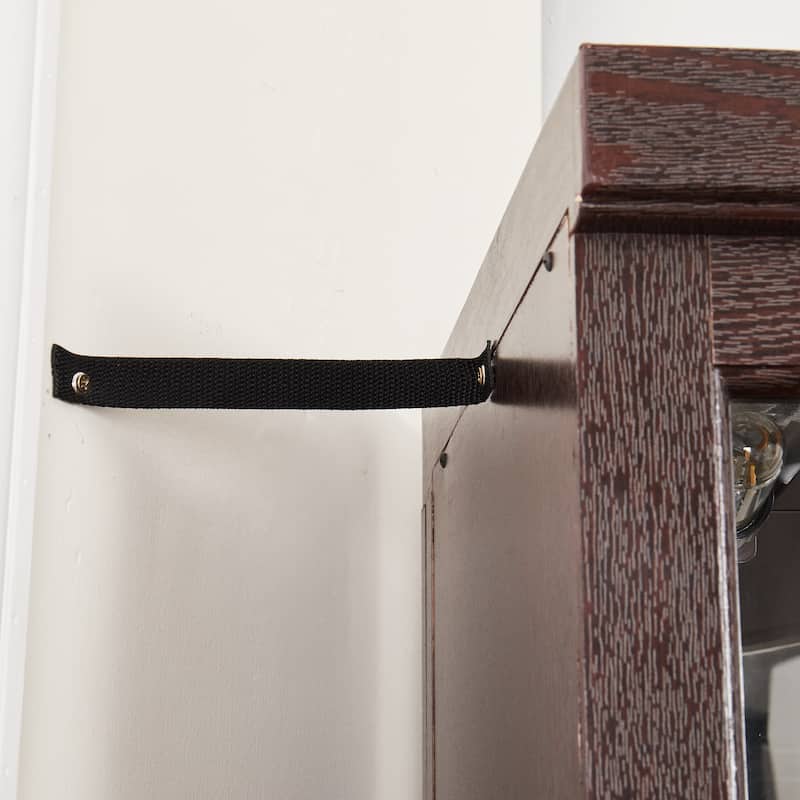 Corner Lighted Glass Curio Cabinet with Adjustable Shelves, Mirrored Back and Display Doors