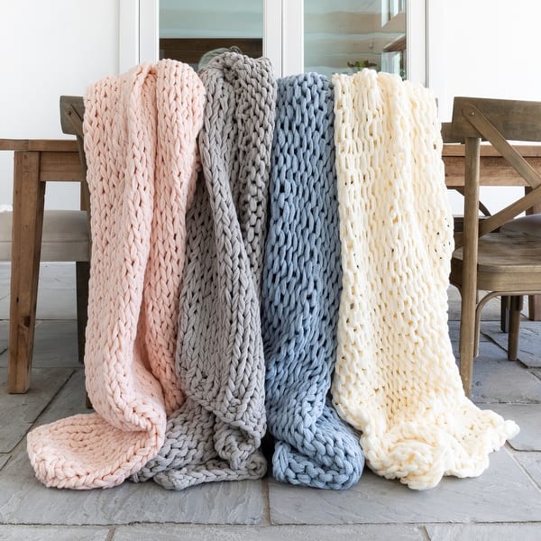 Soft Handmade Chunky Knit Throw Blanket Bed Bath & Beyond 33528831