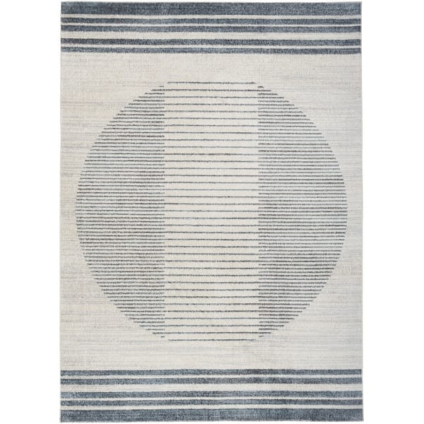 slide 2 of 18, Nourison Astra Machine Washable Linear Area Rug 6' 7" x 9' - Blue - Rectangle