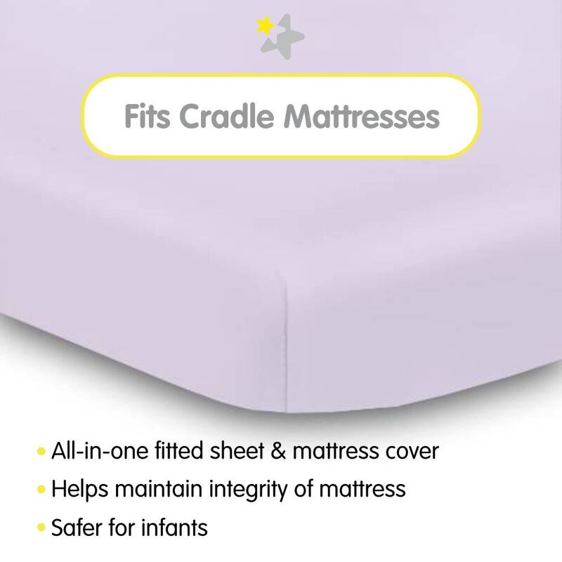 BreathableBaby All-in-One Fitted Sheet & Waterproof Cover for 36" x 18" Cradle Mattress (2-Pack)